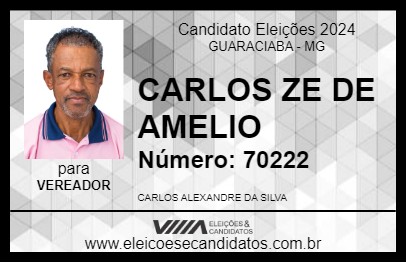 Candidato CARLOS ZE DE AMELIO 2024 - GUARACIABA - Eleições