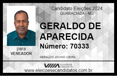 Candidato GERALDO DE APARECIDA 2024 - GUARACIABA - Eleições