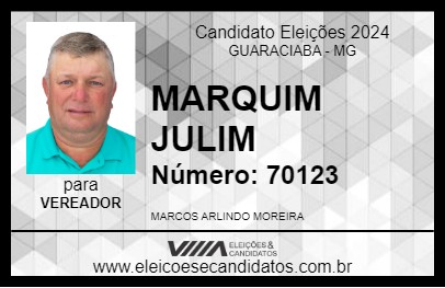 Candidato MARQUIM JULIM 2024 - GUARACIABA - Eleições