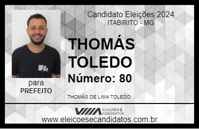 Candidato THOMÁS TOLEDO 2024 - ITABIRITO - Eleições