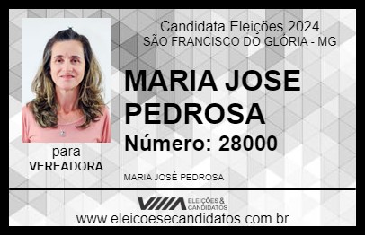 Candidato MARIA JOSE PEDROSA 2024 - SÃO FRANCISCO DO GLÓRIA - Eleições