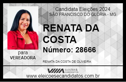 Candidato RENATA DA COSTA 2024 - SÃO FRANCISCO DO GLÓRIA - Eleições