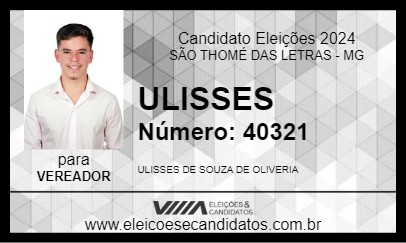 Candidato ULISSES 2024 - SÃO THOMÉ DAS LETRAS - Eleições