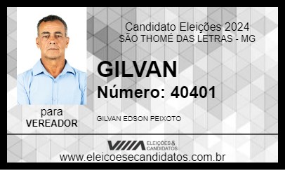 Candidato GILVAN 2024 - SÃO THOMÉ DAS LETRAS - Eleições