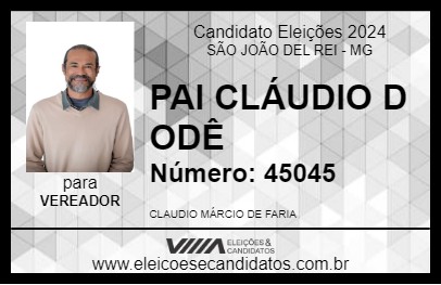 Candidato PAI CLÁUDIO D ODÊ 2024 - SÃO JOÃO DEL REI - Eleições