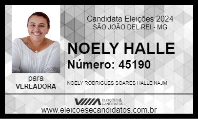 Candidato NOELY HALLE 2024 - SÃO JOÃO DEL REI - Eleições