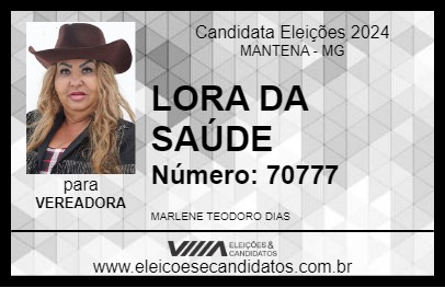 Candidato LORA DA SAÚDE 2024 - MANTENA - Eleições