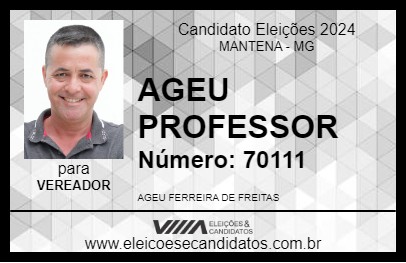 Candidato AGEU PROFESSOR 2024 - MANTENA - Eleições