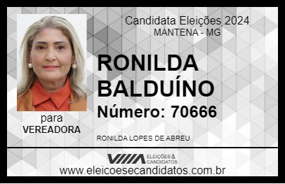 Candidato RONILDA BALDUÍNO 2024 - MANTENA - Eleições