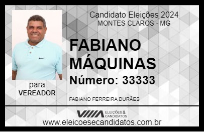 Candidato FABIANO MÁQUINAS 2024 - MONTES CLAROS - Eleições