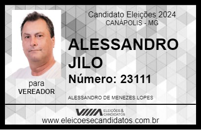 Candidato ALESSANDRO JILO 2024 - CANÁPOLIS - Eleições