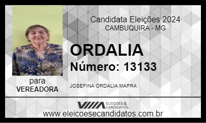 Candidato ORDALIA 2024 - CAMBUQUIRA - Eleições