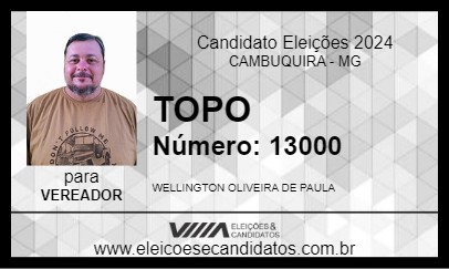 Candidato TOPO 2024 - CAMBUQUIRA - Eleições