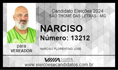 Candidato NARCISO 2024 - SÃO THOMÉ DAS LETRAS - Eleições