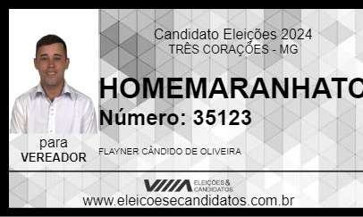 Candidato HOMEMARANHATC 2024 - TRÊS CORAÇÕES - Eleições