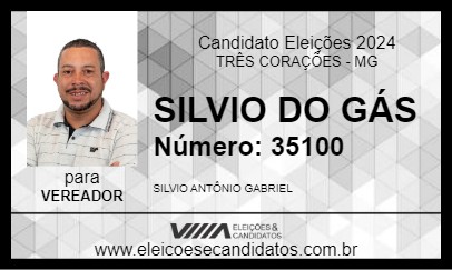 Candidato SILVIO DO GÁS 2024 - TRÊS CORAÇÕES - Eleições