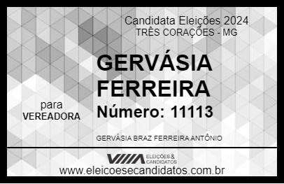 Candidato GERVÁSIA FERREIRA 2024 - TRÊS CORAÇÕES - Eleições