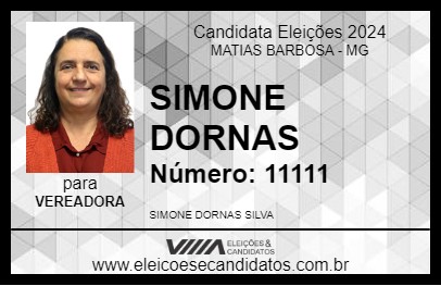 Candidato SIMONE DORNAS 2024 - MATIAS BARBOSA - Eleições