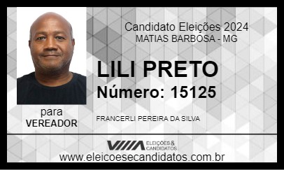 Candidato LILI PRETO 2024 - MATIAS BARBOSA - Eleições