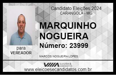 Candidato MARQUINHO NOGUEIRA 2024 - CARANGOLA - Eleições