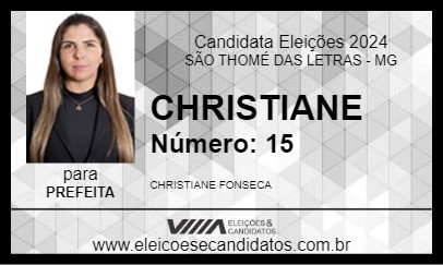 Candidato CHRISTIANE 2024 - SÃO THOMÉ DAS LETRAS - Eleições