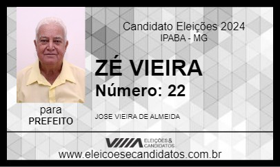 Candidato ZÉ VIEIRA 2024 - IPABA - Eleições