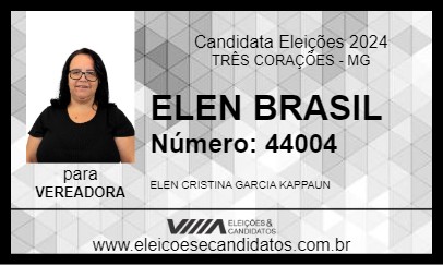 Candidato ELEN BRASIL 2024 - TRÊS CORAÇÕES - Eleições