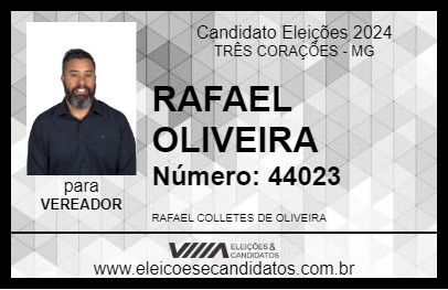 Candidato RAFAEL OLIVEIRA 2024 - TRÊS CORAÇÕES - Eleições