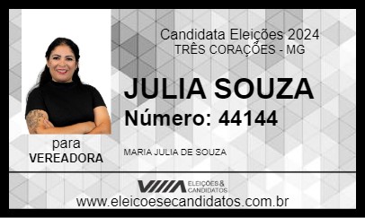 Candidato JULIA SOUZA 2024 - TRÊS CORAÇÕES - Eleições