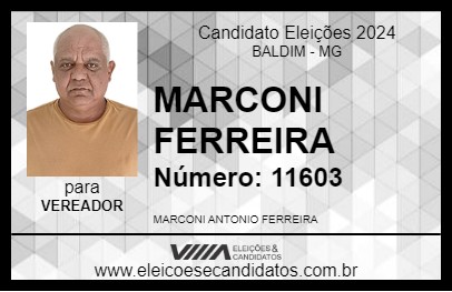 Candidato MARCONI FERREIRA 2024 - BALDIM - Eleições