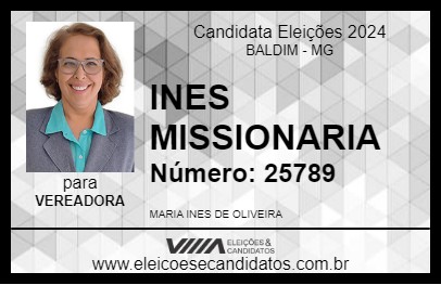 Candidato INÊS DO SALÃO 2024 - BALDIM - Eleições