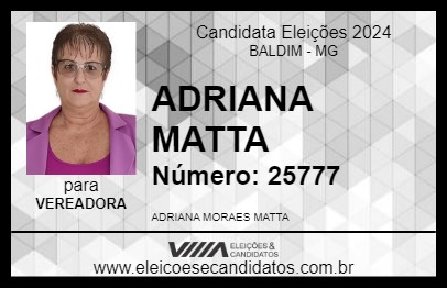 Candidato ADRIANA MATTA 2024 - BALDIM - Eleições