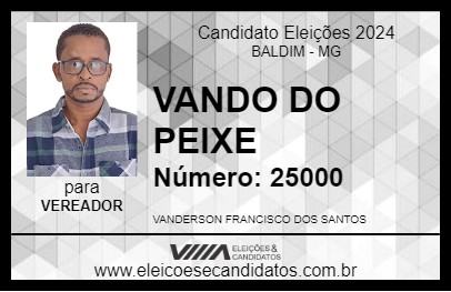 Candidato VANDO DO PEIXE 2024 - BALDIM - Eleições