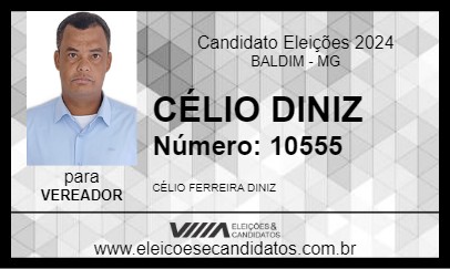 Candidato CÉLIO DINIZ 2024 - BALDIM - Eleições