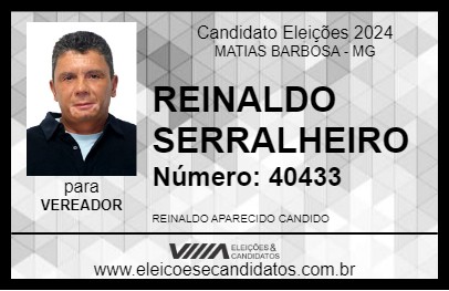 Candidato REINALDO SERRALHEIRO 2024 - MATIAS BARBOSA - Eleições