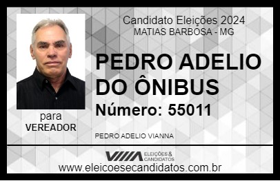 Candidato PEDRO ADELIO DO ÔNIBUS 2024 - MATIAS BARBOSA - Eleições