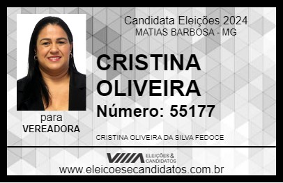 Candidato CRISTINA OLIVEIRA 2024 - MATIAS BARBOSA - Eleições