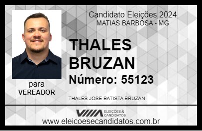 Candidato THALES BRUZAN 2024 - MATIAS BARBOSA - Eleições