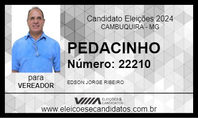 Candidato PEDACINHO 2024 - CAMBUQUIRA - Eleições