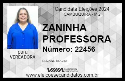 Candidato ZANINHA PROFESSORA 2024 - CAMBUQUIRA - Eleições