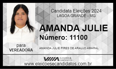 Candidato AMANDA JULIE 2024 - LAGOA GRANDE - Eleições