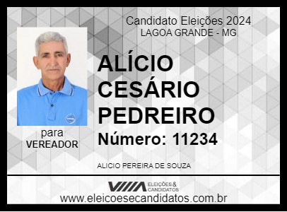 Candidato ALÍCIO CESÁRIO PEDREIRO 2024 - LAGOA GRANDE - Eleições