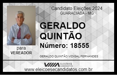 Candidato GERALDO QUINTÃO 2024 - GUARACIABA - Eleições