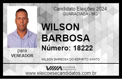 Candidato WILSON BARBOSA 2024 - GUARACIABA - Eleições