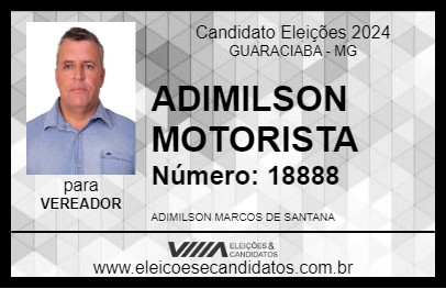 Candidato ADIMILSON MOTORISTA 2024 - GUARACIABA - Eleições