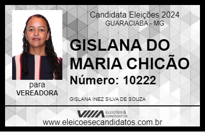 Candidato GISLANA  DO MARIA CHICÃO 2024 - GUARACIABA - Eleições