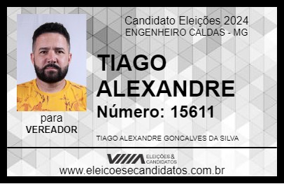 Candidato TIAGO ALEXANDRE 2024 - ENGENHEIRO CALDAS - Eleições