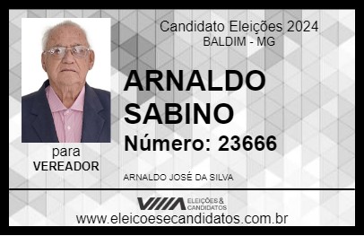 Candidato ARNALDO SABINO 2024 - BALDIM - Eleições