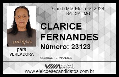 Candidato CLARICE FERNANDES 2024 - BALDIM - Eleições