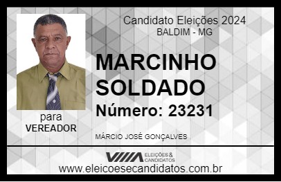 Candidato MARCINHO SOLDADO 2024 - BALDIM - Eleições